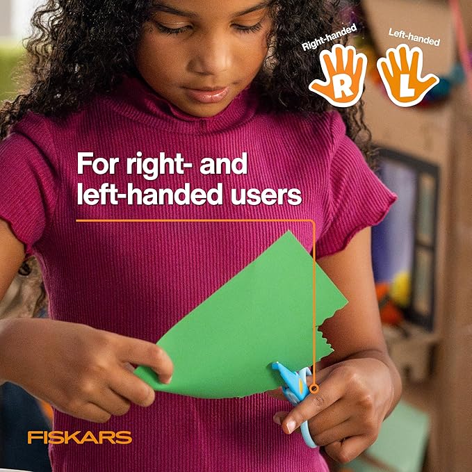 Fiskars Kidzors Paper Edgers Scissors – Decorative Scissors for Paper, Cardstock, & Crafts, For Crafting and School Supplies, 5 inches, 3 Pack