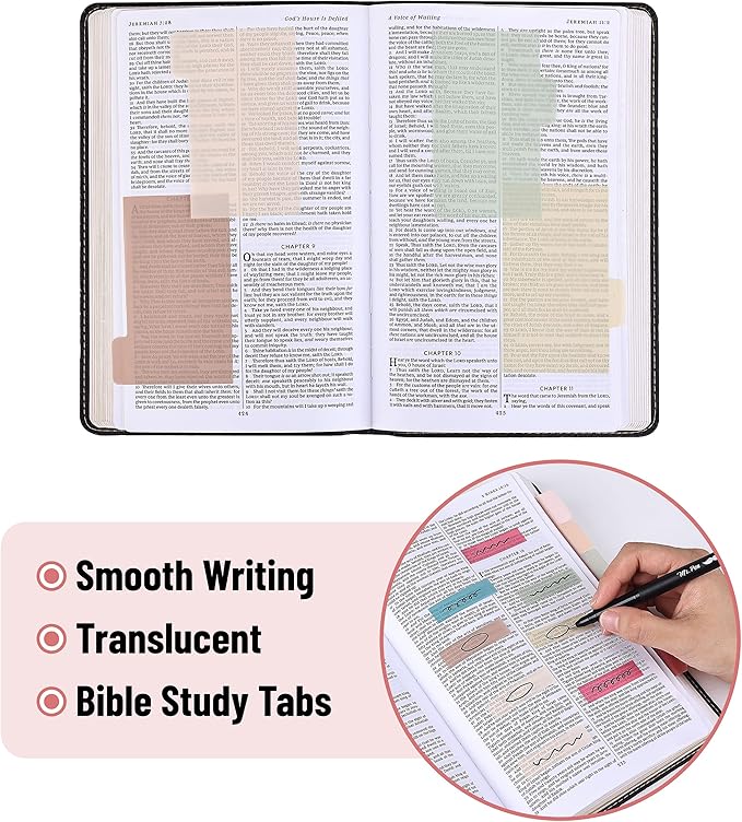 Mr. Pen- Sticky Note Set, 410 Pack, Vintage Colors, Transparent Sticky Notes Tabs, Translucent Sticky Note Dividers Tabs, Stocky Notes for Bible Journaling