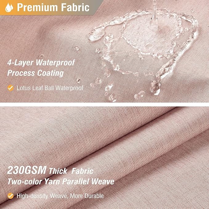BTTN Fabric Shower Curtain, Linen Textured Heavy Duty Polyester Cloth Shower Curtain Set with Plastic Hooks, Blush, 60x72