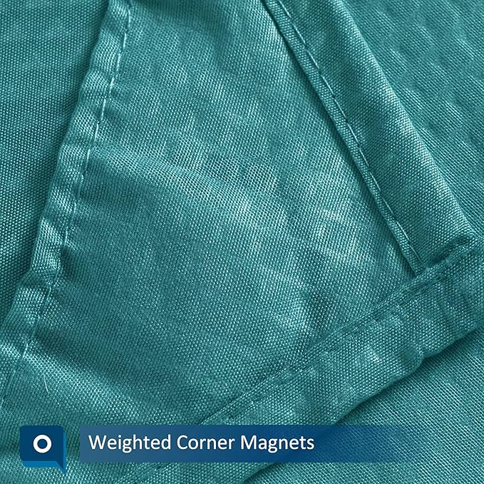 Barossa Design Soft Microfiber Fabric Shower Liner or Curtain, Hotel Quality, Machine Washable, Water Repellent, Turquoise, 70 x 72 inches