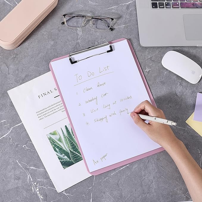Mr. Pen- Plastic Clipboard, 12.5” x 9”, Careys Pink, Clipboard Plastic, Low-Profile Metal Clip with Retractable Hanging Hole