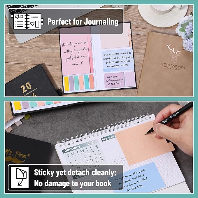 Mr. Pen- Sticky Notes Set, 410 Pack, Pastel Macaron Divider Sticky Notes, Planner Sticky Note Dividers Tabs