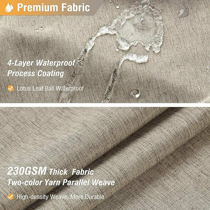 BTTN Stall Fabric Shower Curtain - 54x78 Inch Long Linen Textured Heavy Duty Shower Curtain Set with 10 Plastic Hooks, Narrow Hotel Spa Luxury Weighted Thick Curtains for Bathroom Showers - Khaki/Tan
