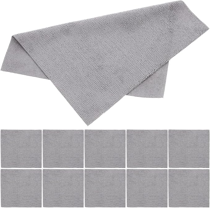 Reusable Microfiber Cleaning Cloth Roll Square Absorbent Towels for Kitchen Car Home Garage Washable Multipurpose Rags in Gray