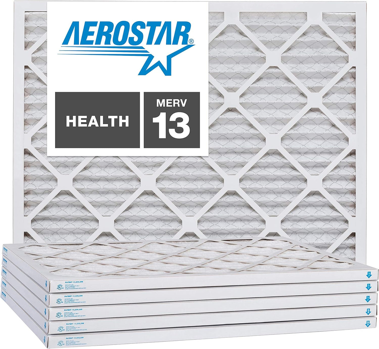 Aerostar 8x12x1 MERV 13, Pleated Air Filter, 8x12x1, Box of 6, Made in the USA