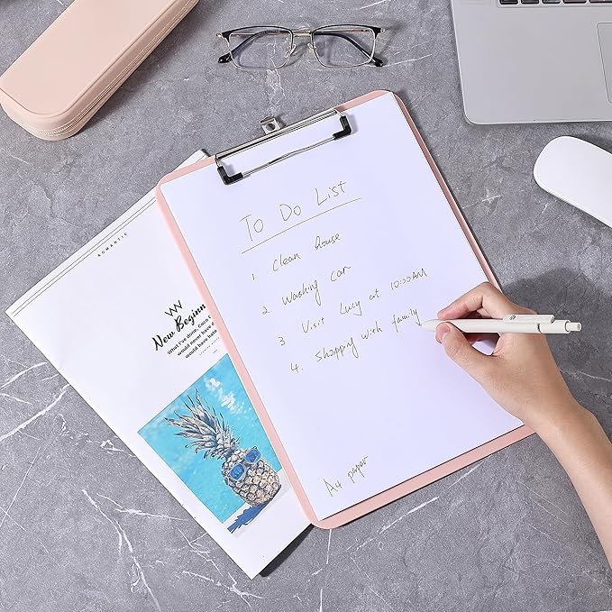 Mr. Pen- Plastic Clipboard, 12.5” x 9”, Pastel Orange, Clipboard Plastic, Low-Profile Metal Clip with Retractable Hanging Hole