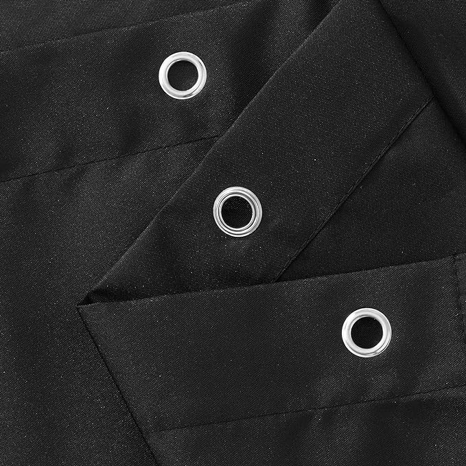 N&Y HOME Fabric Shower Curtain or Liner with Weighted Magnets - Hotel Quality Opaque Black Shower Curtain for Bathroom, Machine Washable, Water Repellent - Black, 72x72
