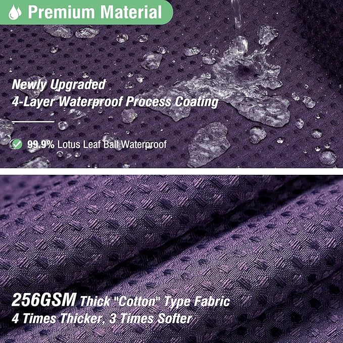 Dynamene Extra Long Shower Curtain,84 Inch Long Waffle Weave Weighted Thick Fabric Bathroom Shower Curtain, Neutral Heavy Duty Hotel Bath Curtain Set with 12 Plastic Hooks,72x84,Purple