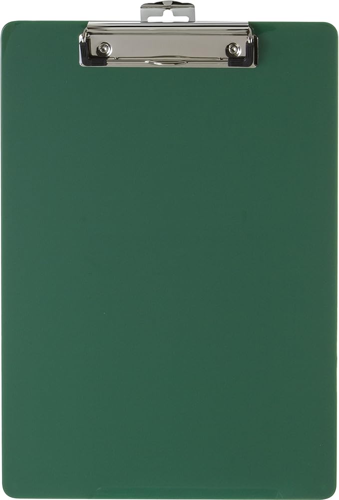 Officemate Recycled Plastic Clipboard, Letter Size, Green, Pack of 6 (83084)