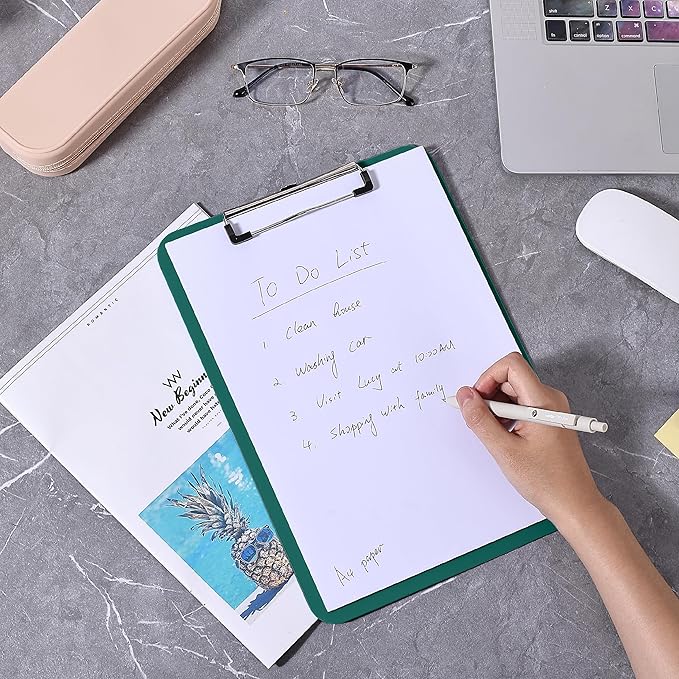 Mr. Pen- Plastic Clipboard, 12.5” x 9”, Dark Green, Clipboard Plastic, Low-Profile Metal Clip with Retractable Hanging Hole