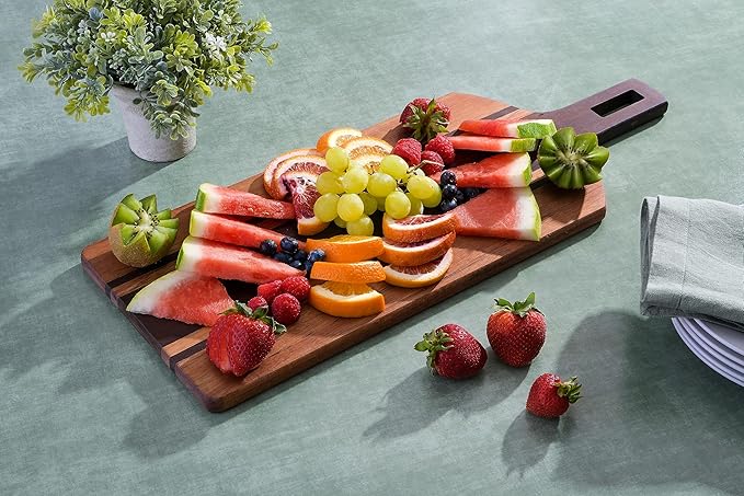 Kenmore San Ysidro 21.5" x 8" Acacia Wood Cutting and Serving Charcuterie Board W/Handle