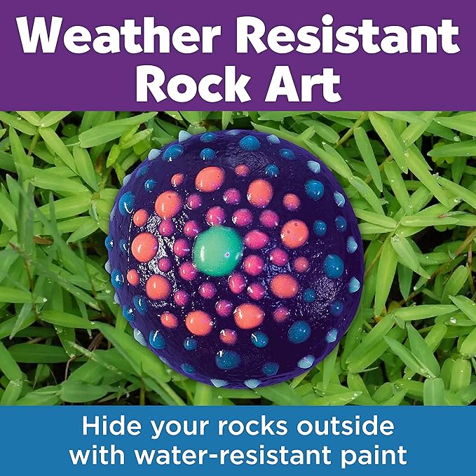 Creativity for Kids Glow in The Dark Rock Painting Kit | Paint & Decorate 10 Rocks with Vibrant Colors & Glow Accents | DIY Rock Painting Kit for Kids | Fun Arts & Crafts (Ages 6+)