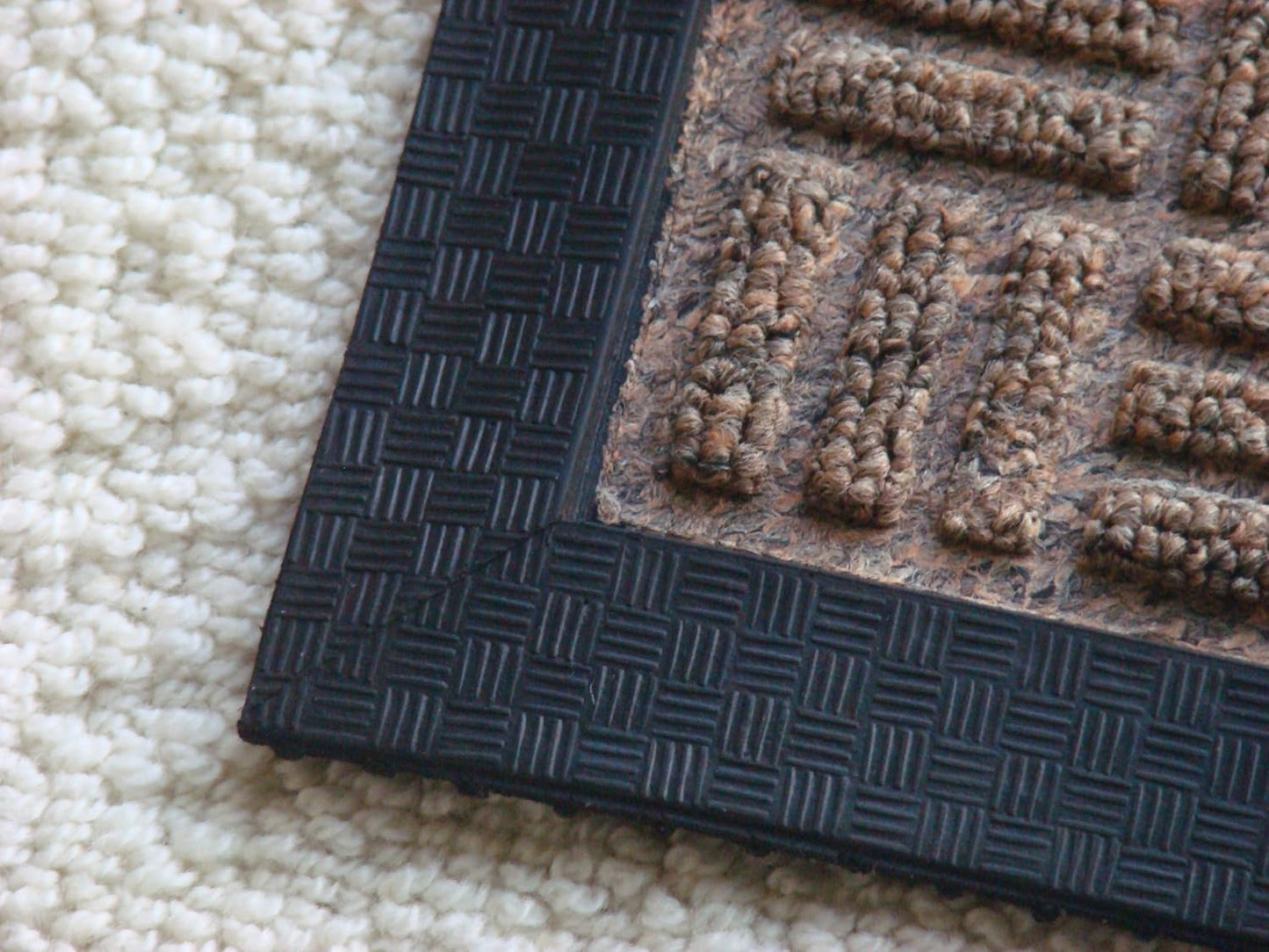 Kempf Water Retainer Entrance Mat, Indoor Outdoor Rubber Rug, Moisture Trapping, Absorbent Mat, 18 by 30-Inch, Brown