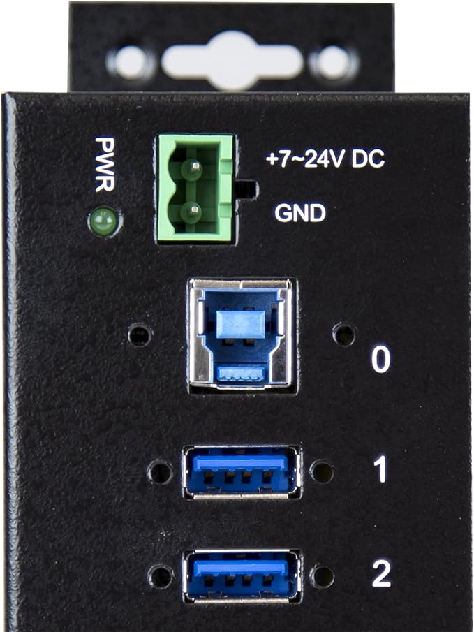 StarTech.com 10-Port USB 3.0 Hub - 5Gbps - Metal Industrial USB-A Hub with ESD & Surge Protection - Din Rail, Wall or Desk Mountable - TAA Compliant USB Expander Hub (ST1030USBM)