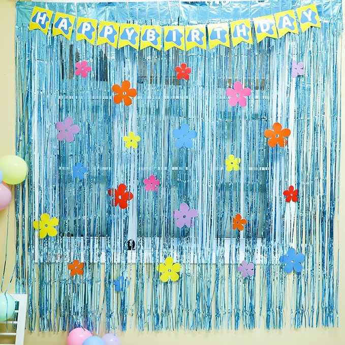 Epakh 39 Pcs Cartoon Sponge Party Decorations Sponge 25th Birthday Decorations Includes 24 Pieces Paper Cards Decor 13 Pcs Happy Birthday Banner 2 Pieces Foil Fringe Curtain Backdrop for Photo Prop