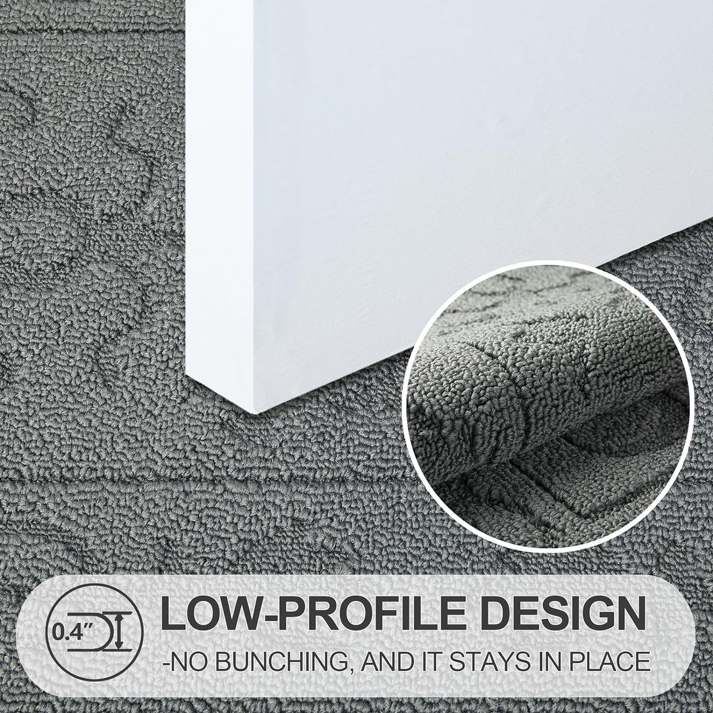 FONEYI Indoor Door Mat 32" x 40", Dirt Trapper Door Mats Non-Slip Entryway Rugs Washable, Absorbent Resist Dirt Welcome Mat, Low Profile Inside Floor Mats for Front Back Door and Entryway, Light Grey