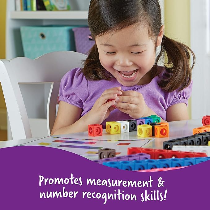 Learning Resources MathLink Cubes Early Math Activity Set - 115 Pieces, Ages 4+, Classroom Must Haves, Preschool Activities, Teacher School Supplies, Toddler Montessori Toys, Math Manipulatives