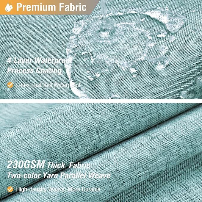 BTTN Teal Linen-Look Shower Curtain, Heavy Duty Waterproof Fabric Shower Curtain Set with 12 Plastic Hooks, Turquoise Simple Hotel Luxury Decorative Cloth Shower Curtain for Bathroom, 72x72 Inch