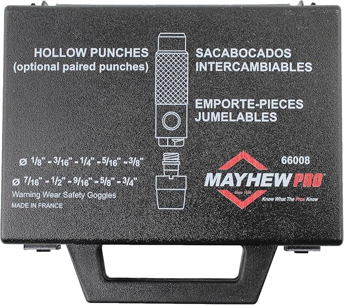 Mayhew Tools 66008 Hollow Punch, 11-Piece Set, Black