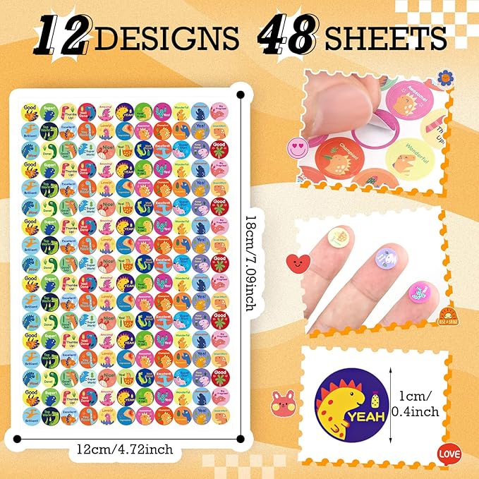 6048 Pieces Small Stickers for Kids Reward Chart - Mini Incentive Happy Smile Face Star Bundle for Teachers and Kids Behavior Chart(Cute Style)