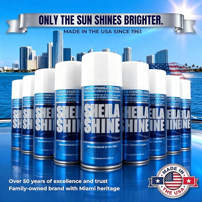 Sheila Shine 10oz Stainless Steel Cleaner and Polish - Cleans, Polishes & Protects Kitchen Appliances, Refrigerators, Sinks, Ovens & Grills - Residue, Streak Free Shine - Stainless Steel Cleaner Spray
