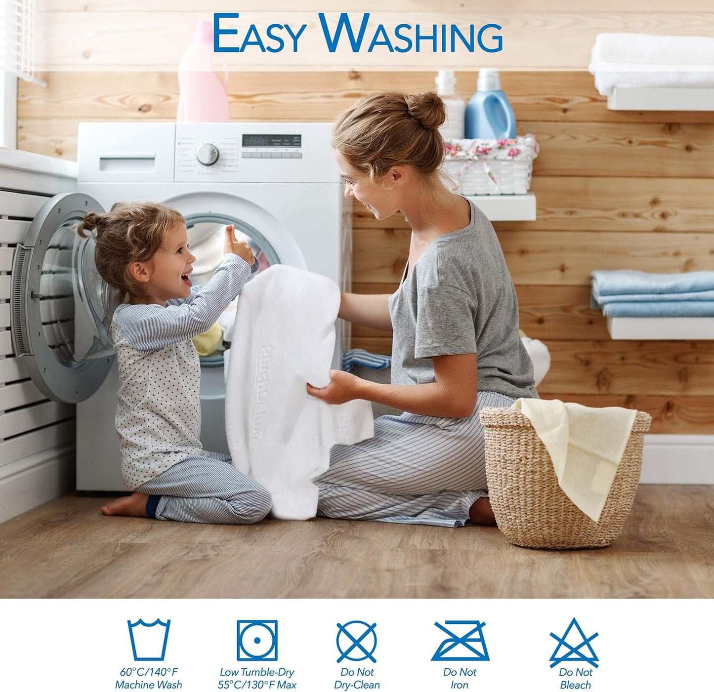PlushDeluxe Premium Bamboo Mattress Protector – Twin Size, Waterproof, & Ultra Soft Breathable Noiseless Washable Bed Mattress Cover for Comfort & Protection - White