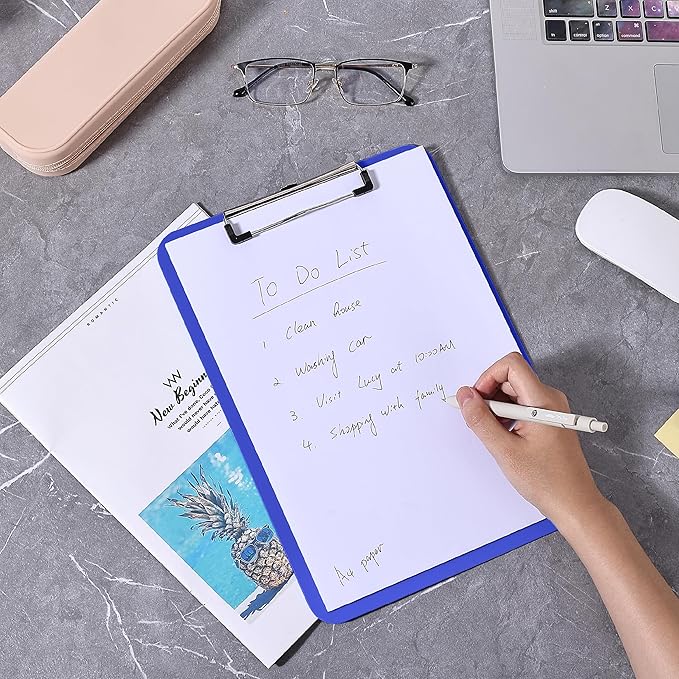 Mr. Pen- Plastic Clipboard, 12.5" x 9", 2 Pack, Surf Blue Clipboard Plastic, Low-Profile Metal Clip with Retractable Hanging Hole