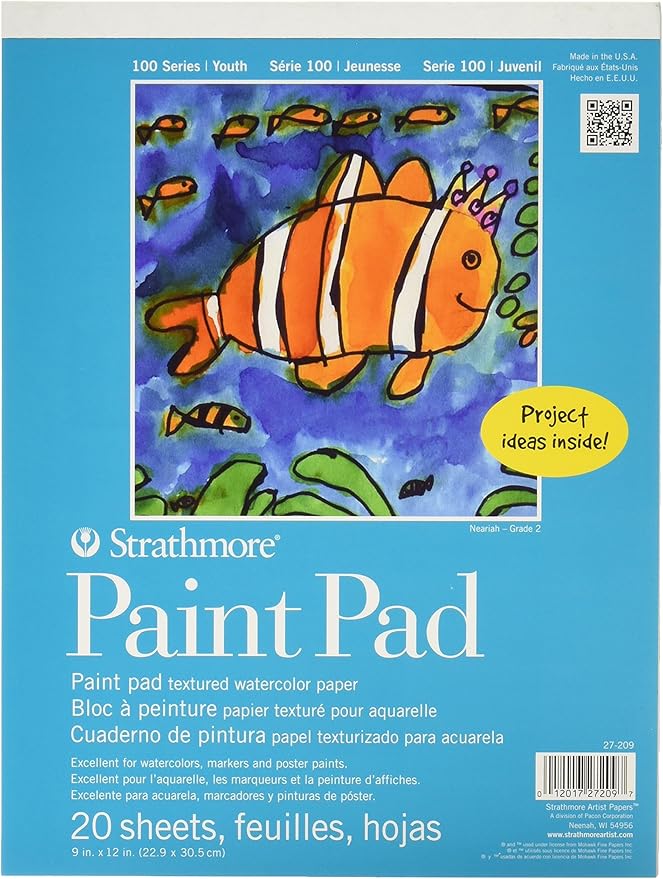 Strathmore (27-209 100 Series Youth Paint Pad,9 by 12",20 Sheets,White, (Pack of 12)