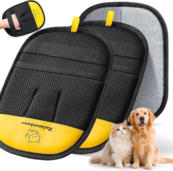 Pet Hair Removal Glove，2026 Newly Upgraded Reusable Magic Brush Pet Hair Remover Glove for Cats & Dogs，Pet Hair Remover Tool for Couch,Curtain, Clothing, Carpet, Car Seat (2Pcs)
