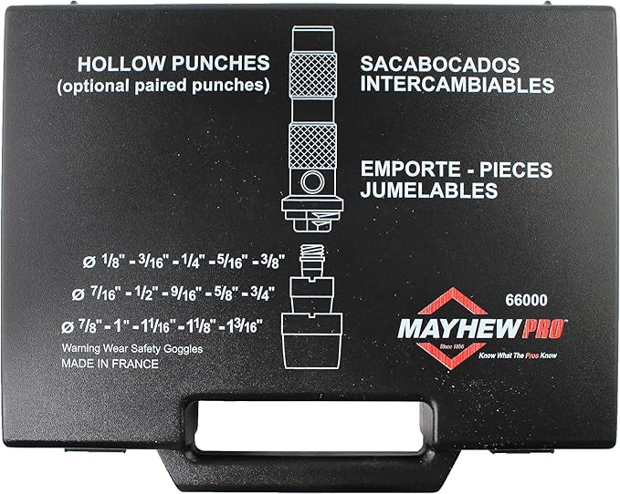 Mayhew Tools 66000 Hollow Punch, 16-Piece Set, Black