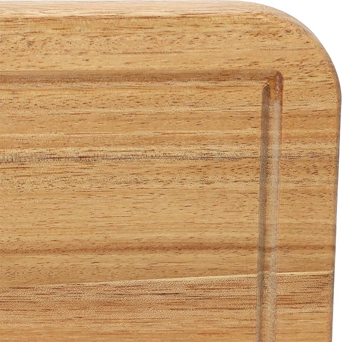 Elama 14 x 8.5 Inch Acacia Wood Cutting, Prep and Serving Butcher Cutting Board – Cutting and Serving Board for Meat, Cheese, and Vegetables (14 x 8.5 Inch)