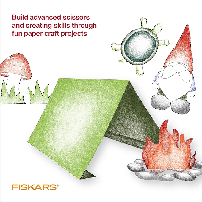 Fiskars Cut & Create Activity Book with 6" Big Kids Scissors, For Ages 8+