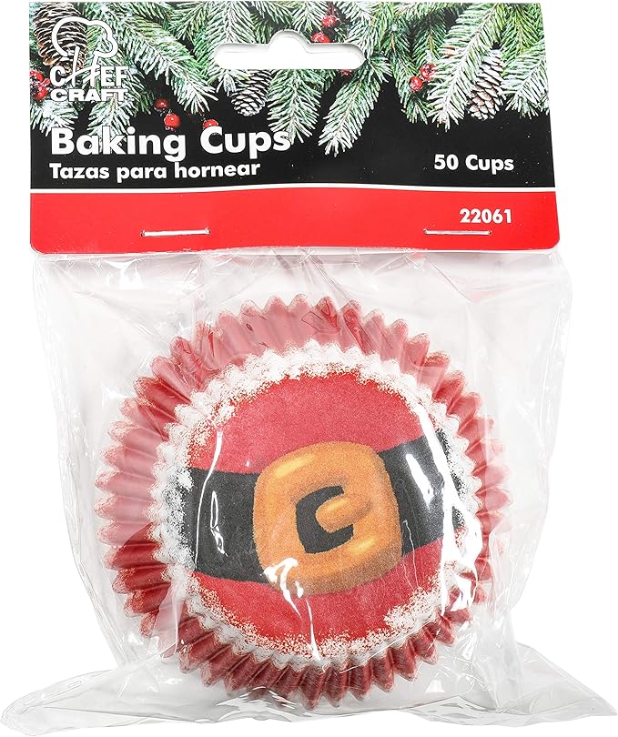 Chef Craft Paper Patterned Cupcake Liners, 50 Count, Red/White