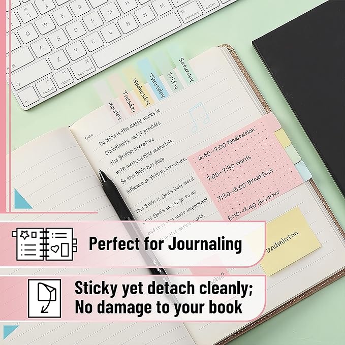 Mr. Pen- Sticky Notes Set, 410 Pack, Pastel Colors, Divider Sticky Notes, School Supplies, Office Supplies, Planner Sticky Note Dividers Tabs, Book Notes, Stocky Notes for Bible Journaling