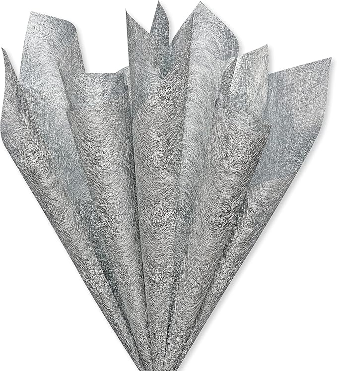 Papyrus 4 Sheet Metallic Silver Tissue Paper for Valentines, Birthdays, Crafts, DIY and More