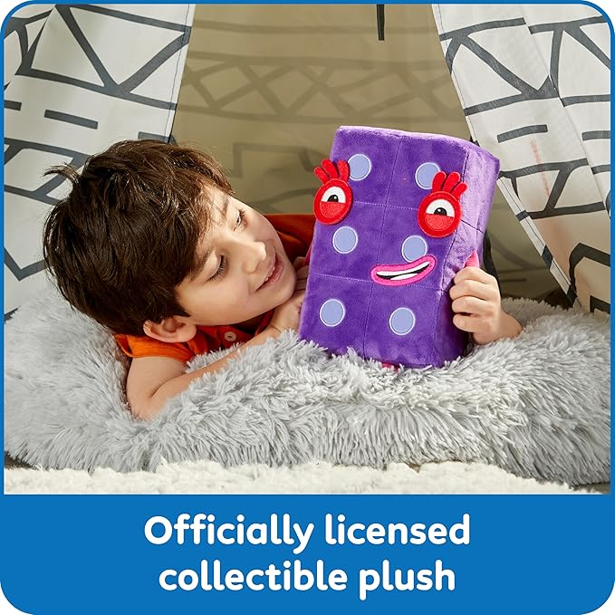 hand2mind Numberblock Six Playful Pal, Plush Figure Toys, Numbers for Toddlers, Cute Stuffies, Preschool Math Learning Toys, Stuffed Animal, Small Plushies, Counting Blocks, Birthday Gifts for Kids