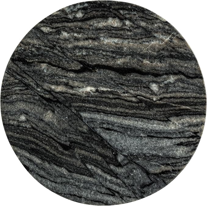 Creative Co-Op Round Marble Charcuterie or Cutting Board, Grey
