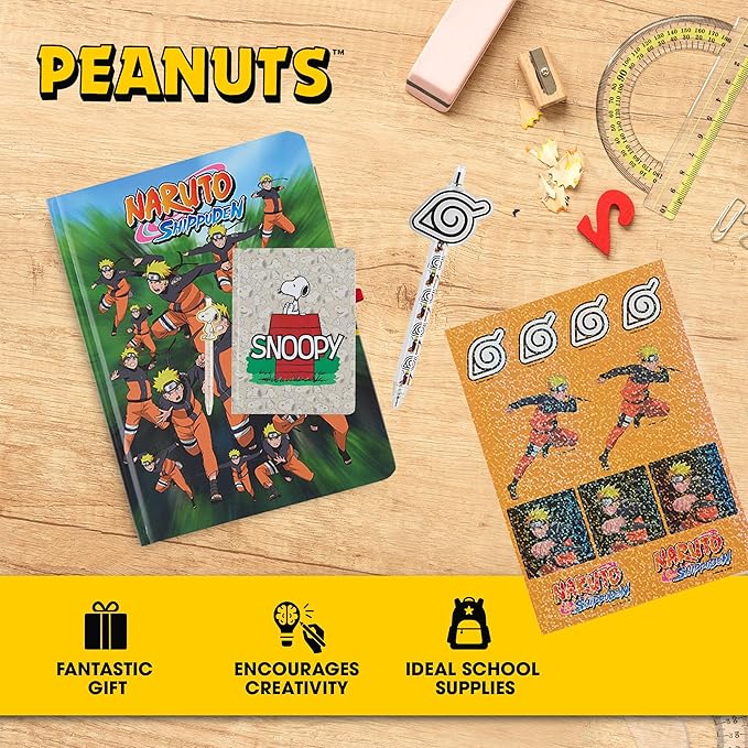 Culture Fly Kids Stationary Set for Girls and Boys - Dragon Ball Z Journal Kit with Notebook, Acrylic Pen Topper, Sticker Sheet - Cute Stationery Kit for School, Writing, Drawing, Gifts