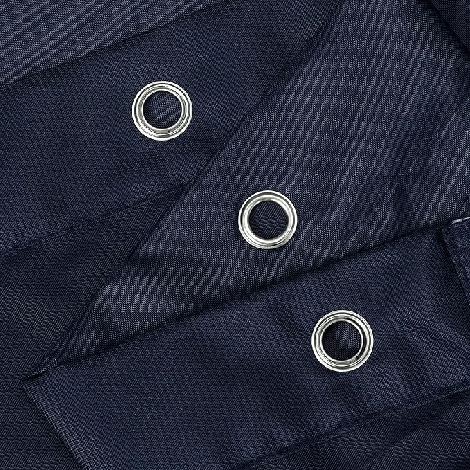 Fabric Shower Curtain or Liner 36 x 72 Inches Bath Stall Size with 2 Bottom Magnets, Hotel Quality, Washable, Water Repellent, Navy