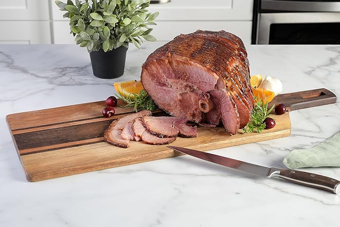 Kenmore San Ysidro 26.5" x 10" Acacia Wood Cutting and Serving Charcuterie Board W/Handle