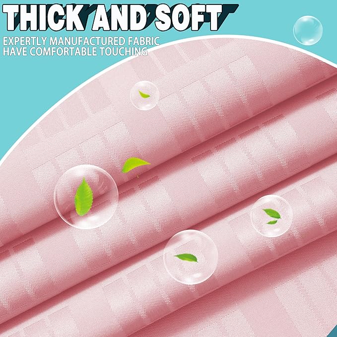 Conbo Mio Extra Wide No Hook Shower Curtain with Snap in Liner Set, 108" x 74" Hotel Luxury Pink Shower Curtains for Bathroom with See Through Top Window, Waterproof, Washable 108W x 74H