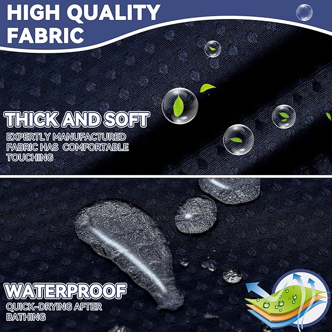 Conbo Mio No Hook Waffle Weave Shower Curtain with Snap in Liner Set, Hotel Luxury Black Shower Curtains for Bathroom with See Through Top Window, Waterproof, Washable 71W x 74H