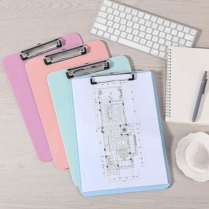 Mr. Pen- Plastic Clipboard, 12.5” x 9”, Careys Pink, Clipboard Plastic, Low-Profile Metal Clip with Retractable Hanging Hole