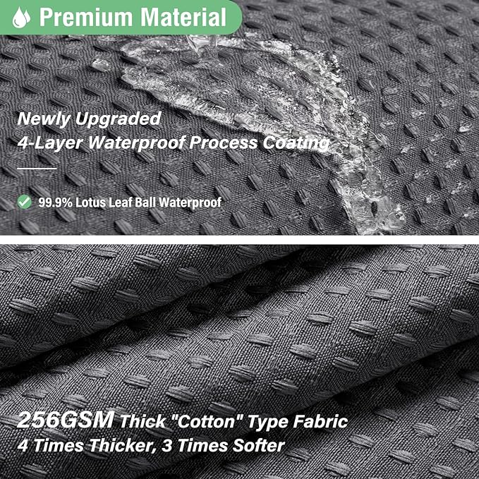 Dynamene Extra Wide Shower Curtain-108 Inch Wide Waffle Weave Weighted Thick Cloth Bathroom Shower Curtain, Neutral Heavy Duty Hotel Bath Curtain Set with 18 Plastic Hooks,108x72, Charcoal Grey