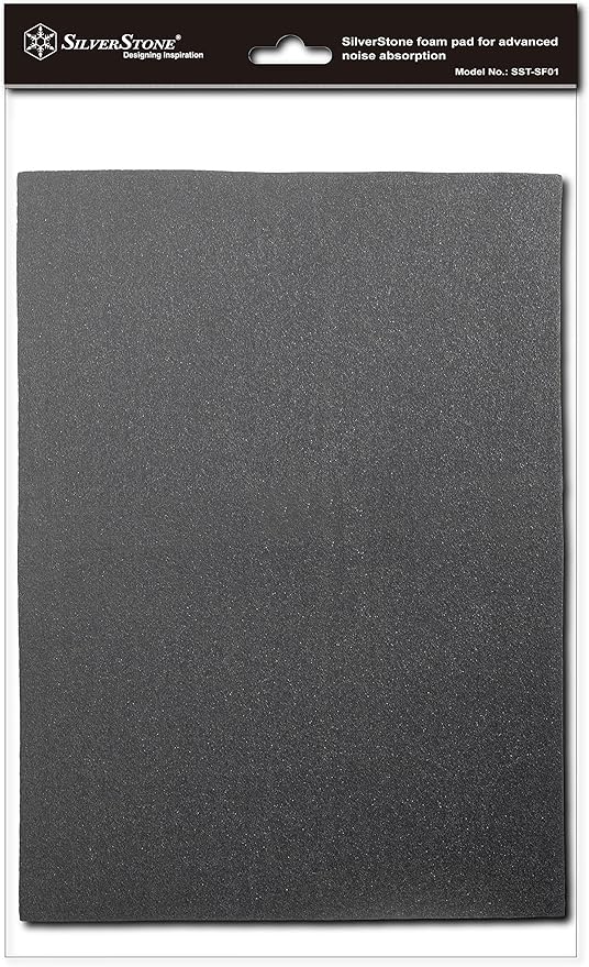 Silverstone 21-Inch x 15-Inch 4mm Thick 2-Piece Sound Dampening Acoustic EP0M Silent Foam SF01 (Black)