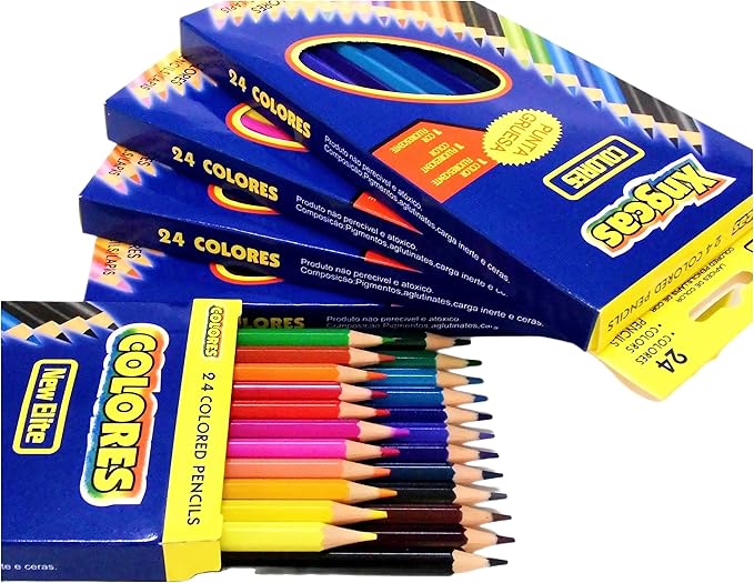 Colored Pencils Bulk, Kids School Supplies For Teachers, 6 Packs with 24 Colors
