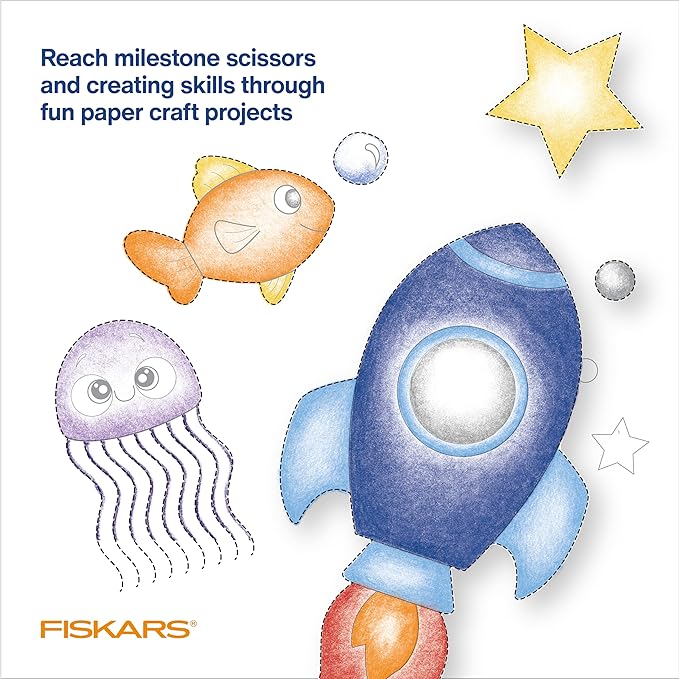 Fiskars Cut & Create Activity Book with 5" Kids Scissors, Ages 4+