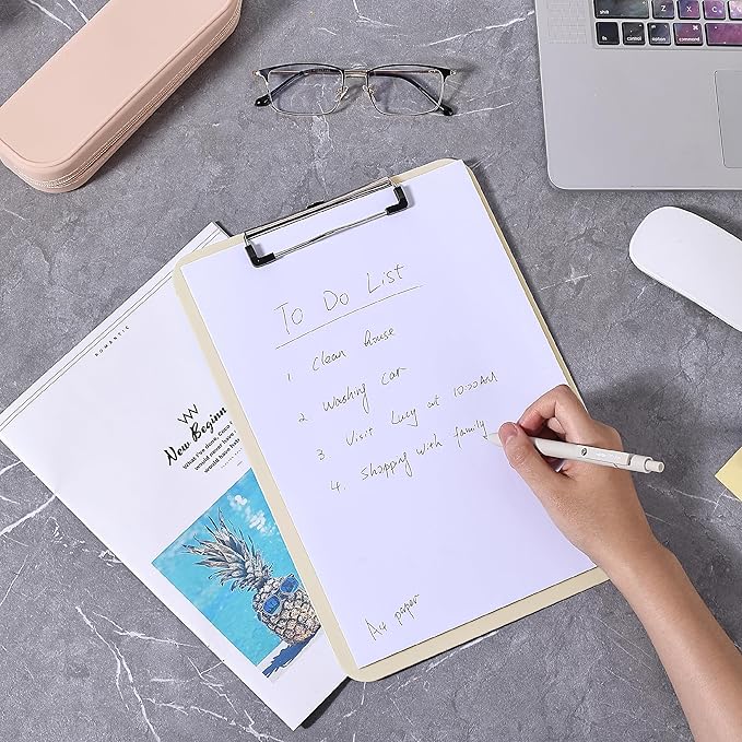 Mr. Pen- Plastic Clipboard, 12.5” x 9”, Ivory, Clipboard Plastic, Low-Profile Metal Clip with Retractable Hanging Hole