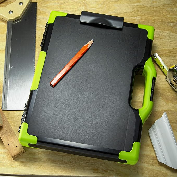 Officemate Carry All Clipboard Storage Box,Letter/Legal Size,Black & Green (83325),(Pack of 6)
