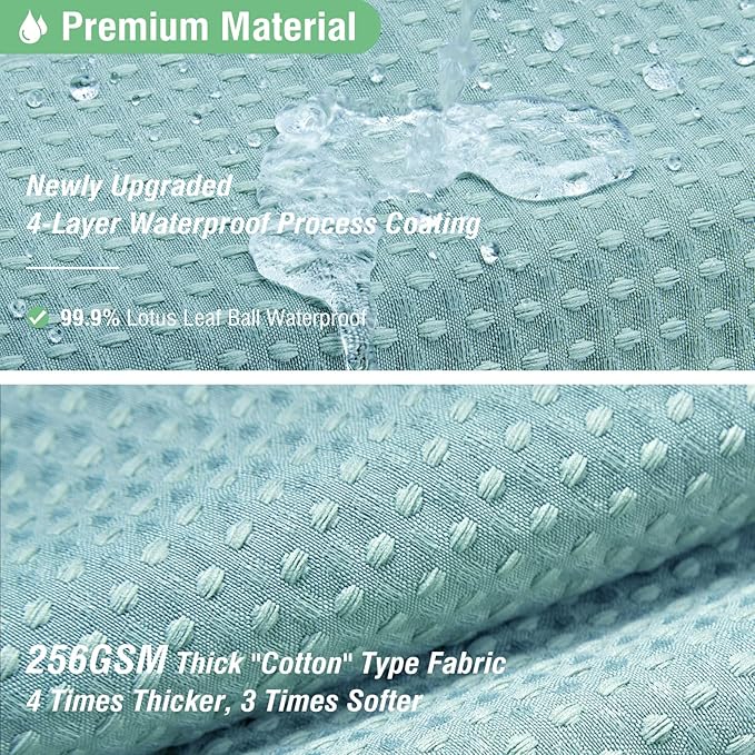 Dynamene Long Shower Curtain - 78 inch Long Waffle Weave Heavy Duty Fabric Shower Curtains for Bathroom, Neutral Weighted Hotel Spa Luxury Bath Curtain Set with 12 Plastic Hooks,72x78,Teal